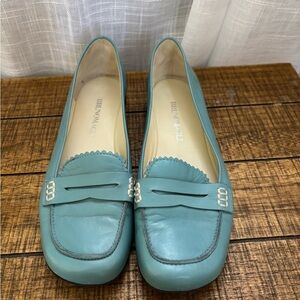 Bruno Magli Women's Teal Leather Loafers